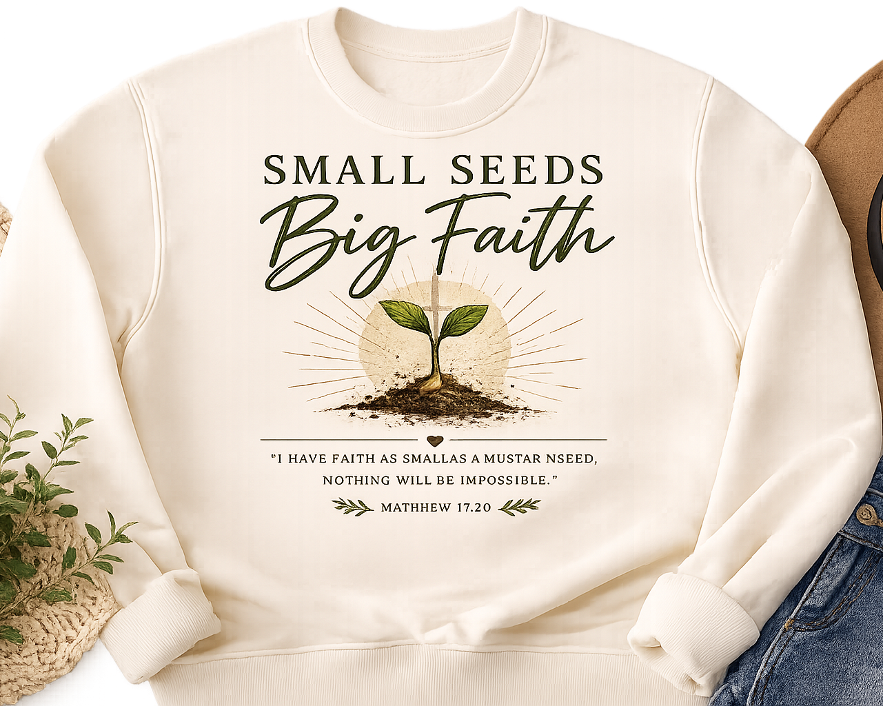 Small Seeds. Big Faith Sweatshirt